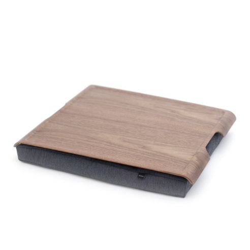 Bosign LapTray Large Antislip Walnut Wood Tray with Salt & Pepper Cushion with Slight Damage to Edge - B261303ZA
