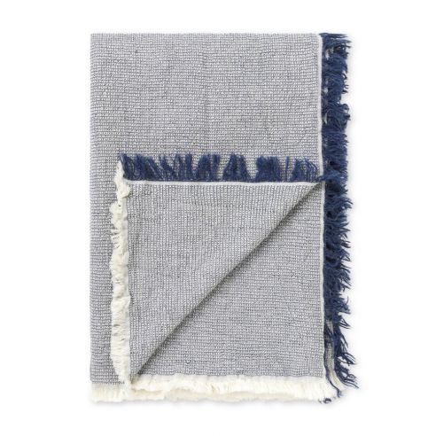 Elvang Denmark Daisy Throw In Blue Nights In Organic Cotton & Linen 130x180cm - EL141