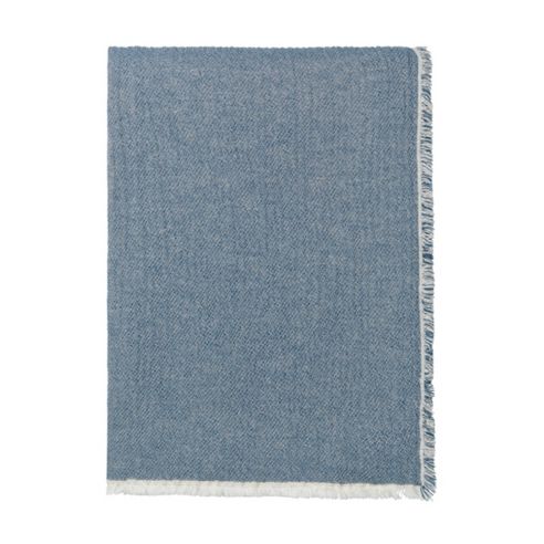 Elvang Denmark Thyme Throw In Blue In 100% Organic Cotton 130x180cm - EL5047