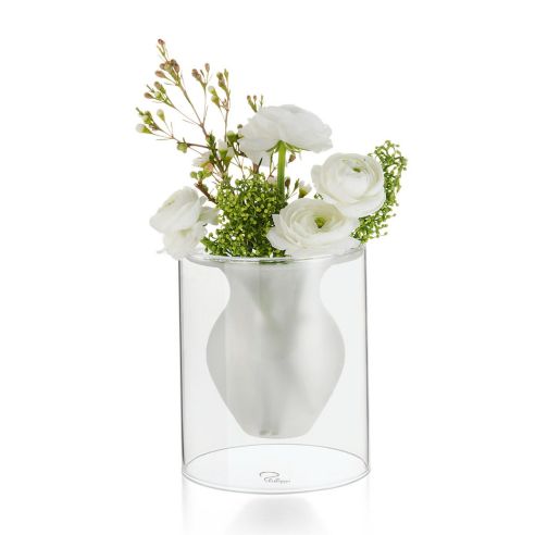 Philippi Vase Esmeralda Design With Mouthblown Glass Tube Small Size - PH149002