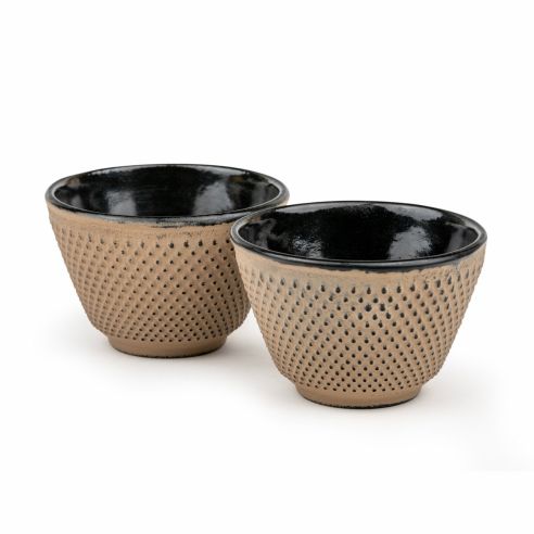 Bredemeijer Tea Cups Cast Iron Xilin Design in Camel Set of 2 - BR153097