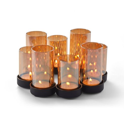 Philippi Candle Holder Bello Horizonte Design With Glass Tubes And Iron Base Small Size - PH119007