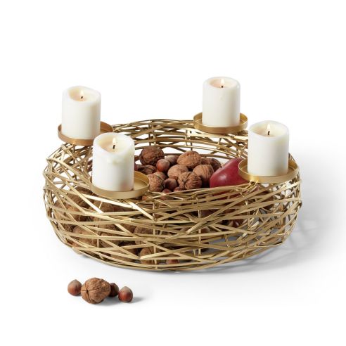 Philippi Boschendal Advent Wreath In Steel Powder Coated In Gold Small Size - PH122036