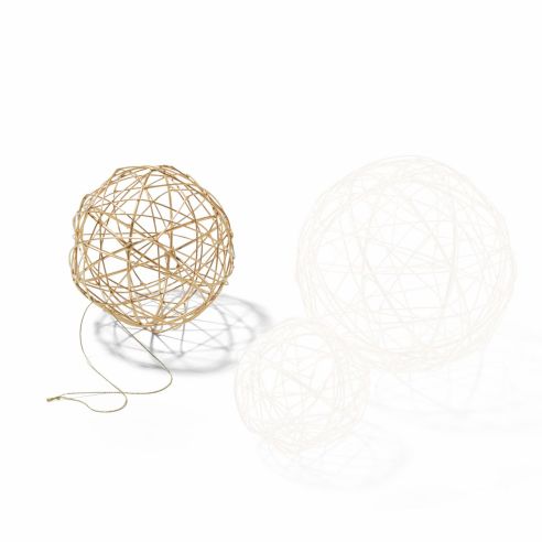 Philippi Cloud Wire Ball Decoration Handmade In Steel Wire With Matt Gold Finish Medium Size - PH214005