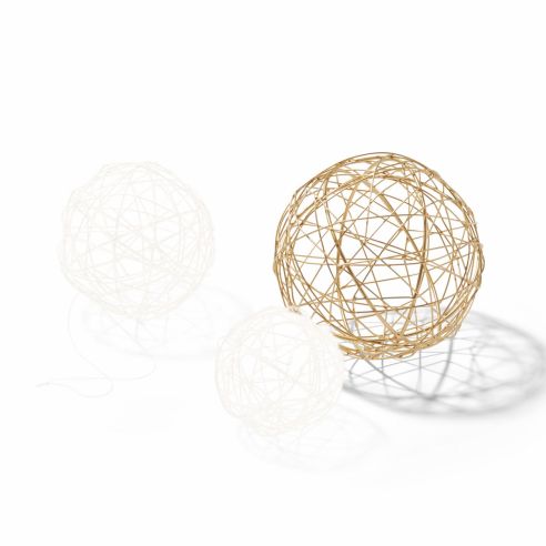 Philippi Cloud Wire Ball Decoration Handmade In Steel Wire With Matt Gold Finish Large Size - PH214006