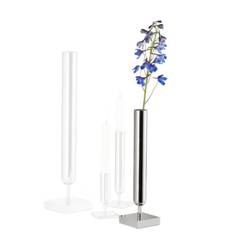 Philippi Vase Lambda Design In Mirror Polished Stainless Steel Small - PH240043