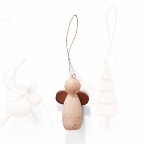 Philippi Nes Hanging Christmas Decoration Angel Design In Solid Beechwood And Sapele wood - PH285041