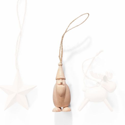 Philippi Nes Hanging Christmas Decoration Santa Design In Solid Beechwood - PH285042