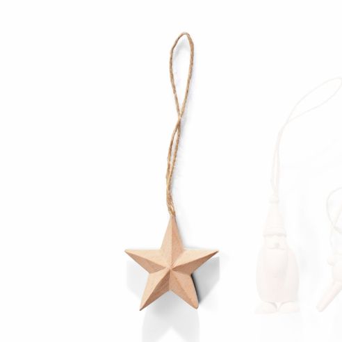 Philippi Nes Hanging Christmas Decoration Star Design In Solid Beechwood - PH285043