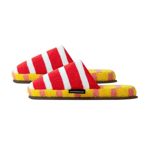 Remember Slipper Mello Design In Red Cotton Terry Cloth Size 35-39 - REHS01
