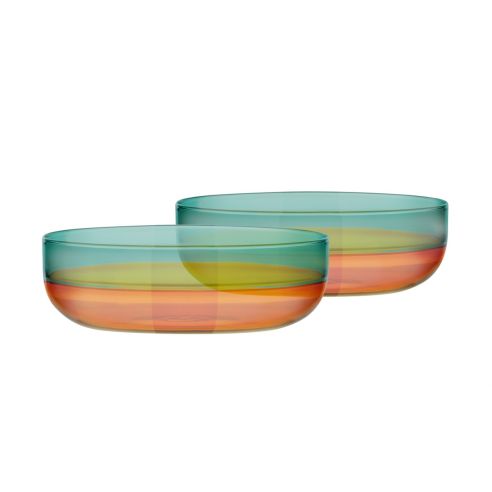Remember Bowls In Borosilicate Glass In A Set Of 2 Amber Colour - RESL47
