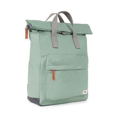 Roka London Canfield B Backpack Rucksack Medium Recycled Repurposed Sustainable Nylon In Frost - RKCAB107
