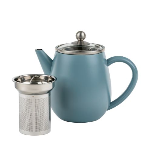Bredemeijer Teapot Double Wall Duet Design Eva 0.5L Ice Blue With Stainless Steel Filter - BR111025