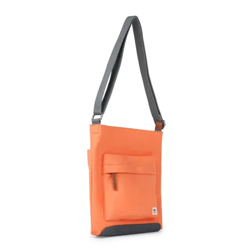 Roka London Kennington B Cross Body Shoulder Bag Medium Recycled Repurposed Sustainable Nylon In Firecracker - RKKEBO41