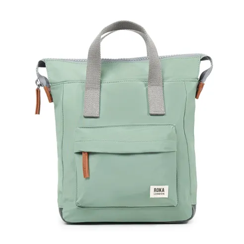 Roka London Bantry B Backpack Rucksack Small Recycled Repurposed Sustainable Nylon In Frost - RKBAB105