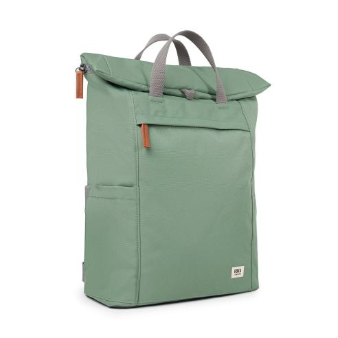 Roka London Finchley A Backpack Rucksack Large Recycled Repurposed Sustainable Canvas In Frost - RKFIA029