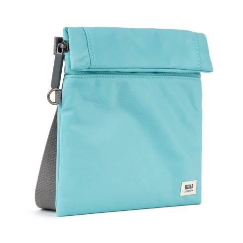 Roka London Stratford Cross Body Shoulder Bag Small Recycled Repurposed Sustainable Nylon In Aquatic Awe - RKSTS010