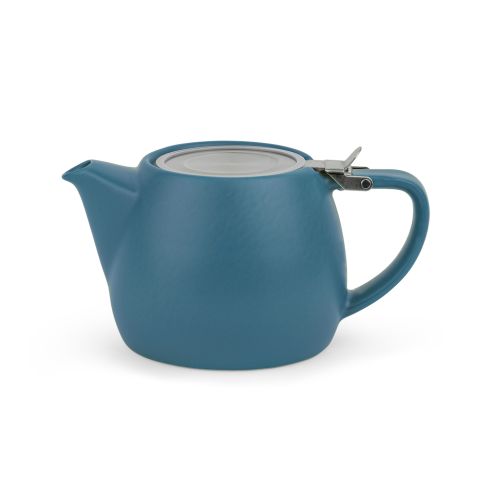 Bredemeijer Teapot Rens Design 700ml In Fine Porcelain With Stainless Steel Lid & Filter In Petrol Blue Stackable - BR147095