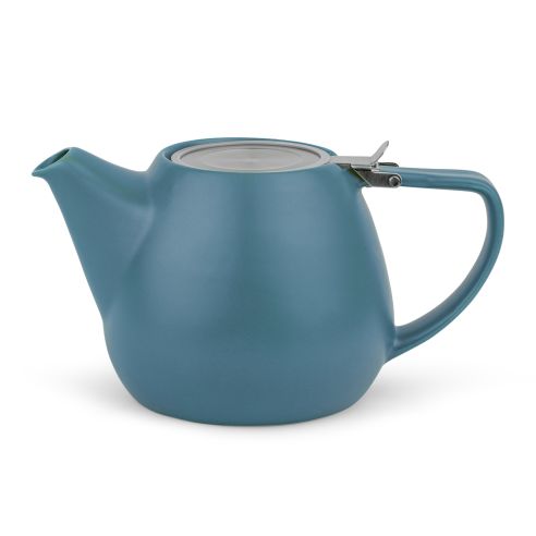 Bredemeijer Teapot Rens Design 1100ml In Fine Porcelain With Stainless Steel Lid & Filter In Petrol Blue Stackable - BR147098