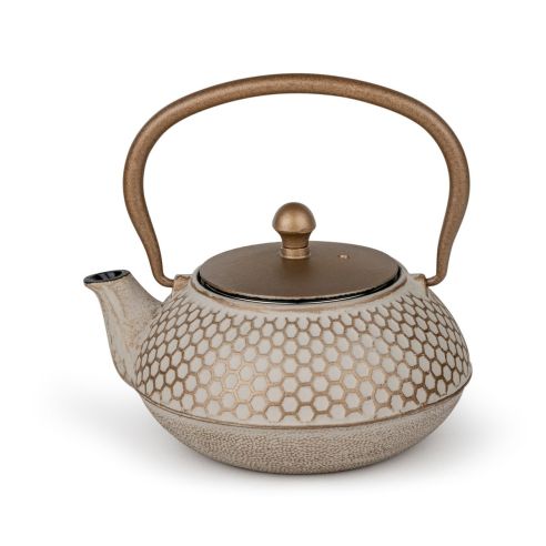 Bredemeijer Teapot Cast Iron Jiangxi Design 700ml In Beige With Stainless Steel Filter - BR153203