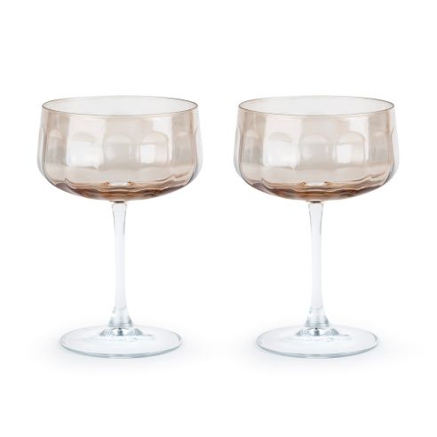 Leopold Vienna Champagne Coupe Glass Corvina Design In Pearlized Finish Set Of 2 - BRLV237006