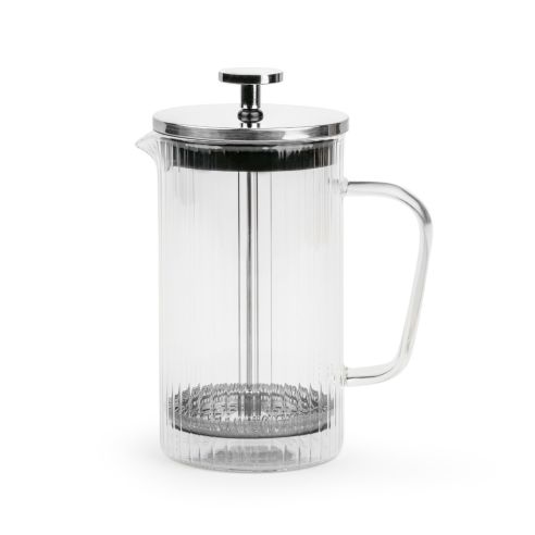 Leopold Vienna Cafetiere Coffee & Tea Maker Arusha Design Ribbed Glass Look Capacity 0.6L - BRLV117024