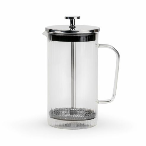 Leopold Vienna Cafetiere Coffee & Tea Maker Arusha Design Ribbed Glass Look Capacity 1.0L - BRLV117025