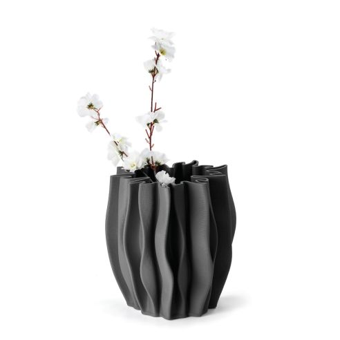 Philippi Vase In Ceramic With Delicate 3-D Printing Serenee Design Ht 22cm Only - PH143013