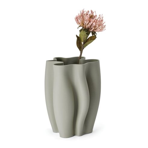 Philippi Vase In Ceramic With Delicate 3-D Printing Floree Design Ht 28cm Only - PH143014