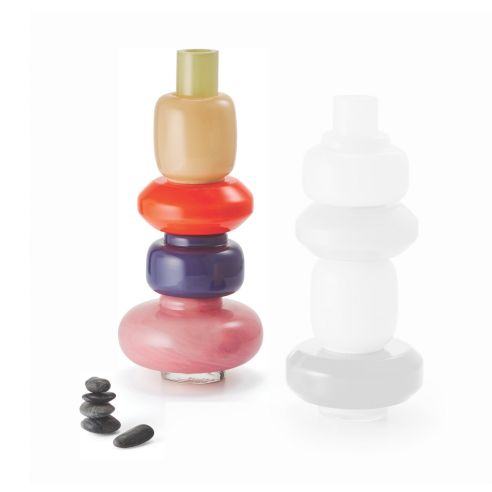 Philippi Vase Modular 5 piece Set In Mouthblown Glass Bianetti Design In Red Only - PH169001