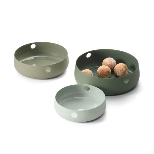 Philippi Bowls Set Of 3 Pcs In Powdercoated Steel Enamelled Inside Copenhagen Design - PH234027