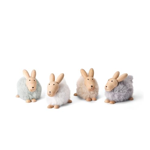 Philippi Emily Rabbit In Beechwood With Faux Fur In Light Grey Colour Only - PH285061