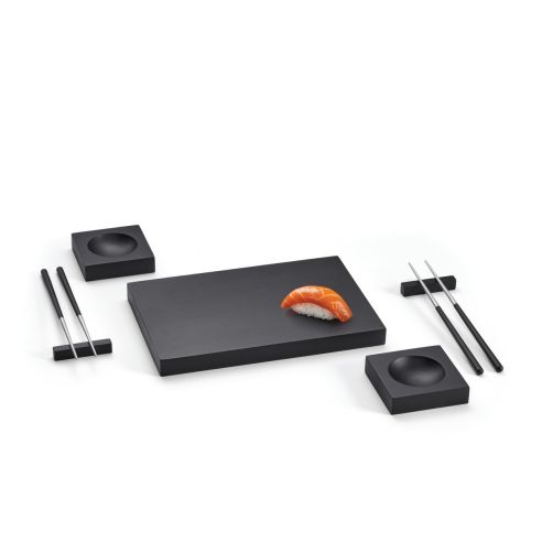 Philippi Sushi Set In Wood And Stainless Steel 9 Pieces Noir Design - PH353019