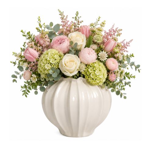 Ideas4Seasons Vase In  Ceramic Liva Design Creme - ID39001