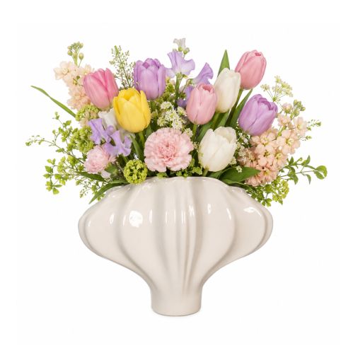 Ideas4Seasons Vase In Ceramic Ayla Design Creme - ID39021