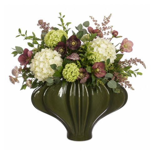Ideas4Seasons Vase In Ceramic Ayla Design Olive - ID39025
