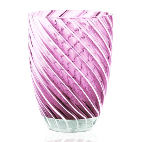 Italesse Vertigo Handcrafted Single Large Glass Tumbler in Amethyst And White 380cc - IT3353AT