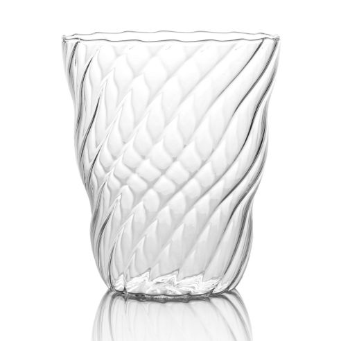 Italesse Twist Handcrafted Single Large Glass Tumbler 370cc Clear - IT3376