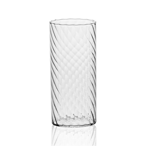 Italesse Twist Mixology Collection Handcrafted Borosilicate Glass Highball 450cc in a Pack of 2 - IT3383