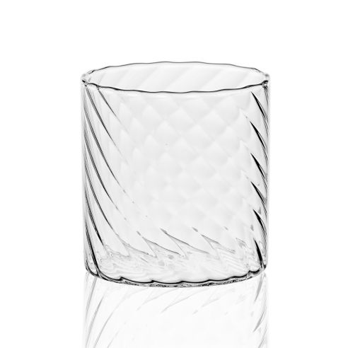 Italesse Twist Mixology Collection Handcrafted Borosilicate Glass Tumbler 410cc in a Pack of 2 - IT3385