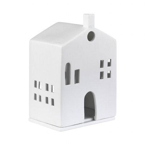Rader Tea Light Holder In Porcelain Lighthouse Range Round Door Design Medium Size - RA10844
