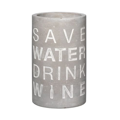 Rader Wine Cooler In Concrete With Words Save Water Drink Wine - RA10404