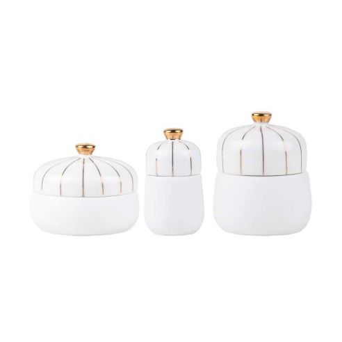Rader Bowls In Porcelain With Gold Detail Set of 3pcs - RA15680