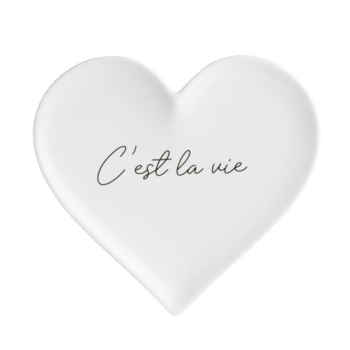 Rader Plate In Porcelain Heart Shaped With Words C'est La Vie - RA17017