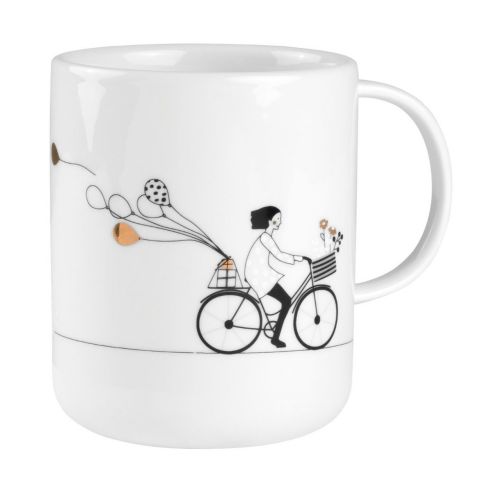 Rader Coffee Mug Or Tea Cup In Porcelain Biking Design - RA17295