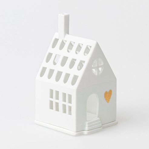 Rader Tea Light Holder In Porcelain Lighthouse Range "Home Is Where The Heart Is" - RA17438