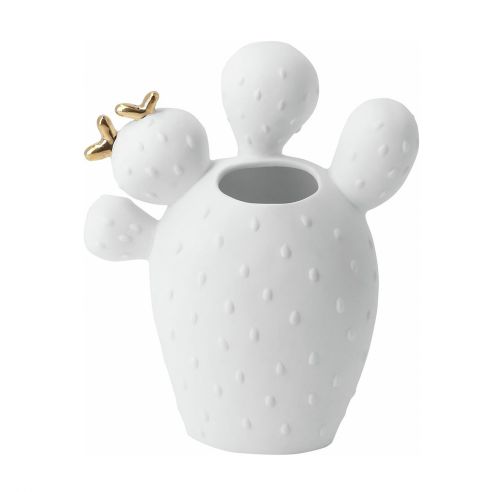 Rader Vase In Porcelain With Gold Decal Cactus Prickly Pear Design Size Mini - RA17568