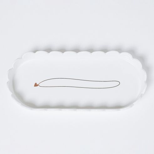 Rader Tray For Jewellery In Porcelain With A Gold Necklace Design - RA17683