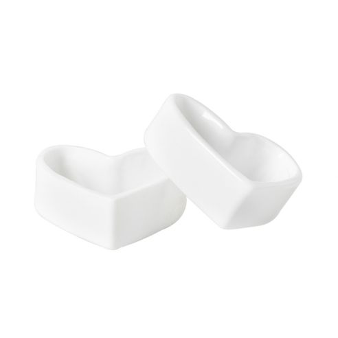 Rader Napkin Rings In  Porcelain Set of 2 Heart Shaped - RA17757