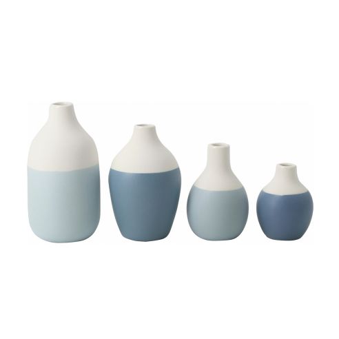 Rader Vases In Porcelain Bottle Shaped In Blue Size Mini - RA18228